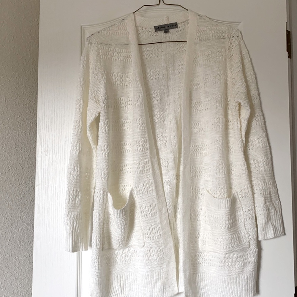 White kitted cardigan